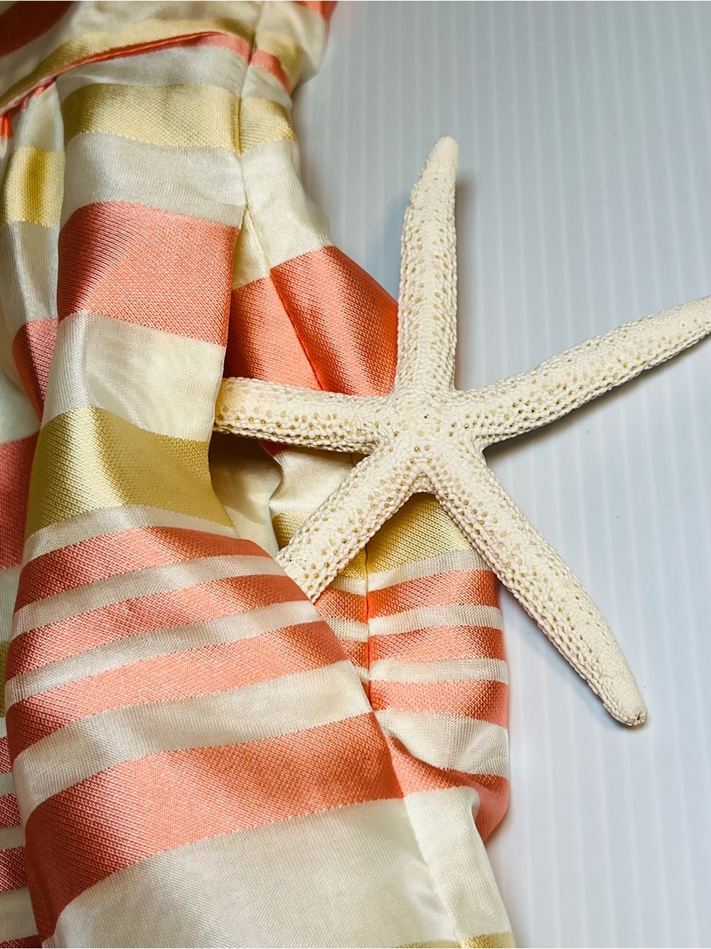 J. Crew Women’s Peach, Yellow and Cream Striped Fit-and-Flare Dress Size 12 - Picture 10 of 13